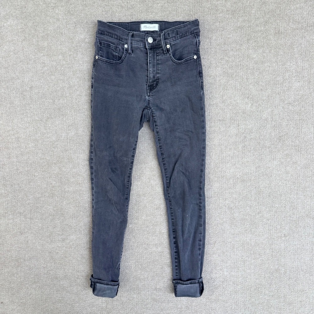 Madewell 9 High-Rise Skinny Jeans Faded Black Grey Denim Size 25